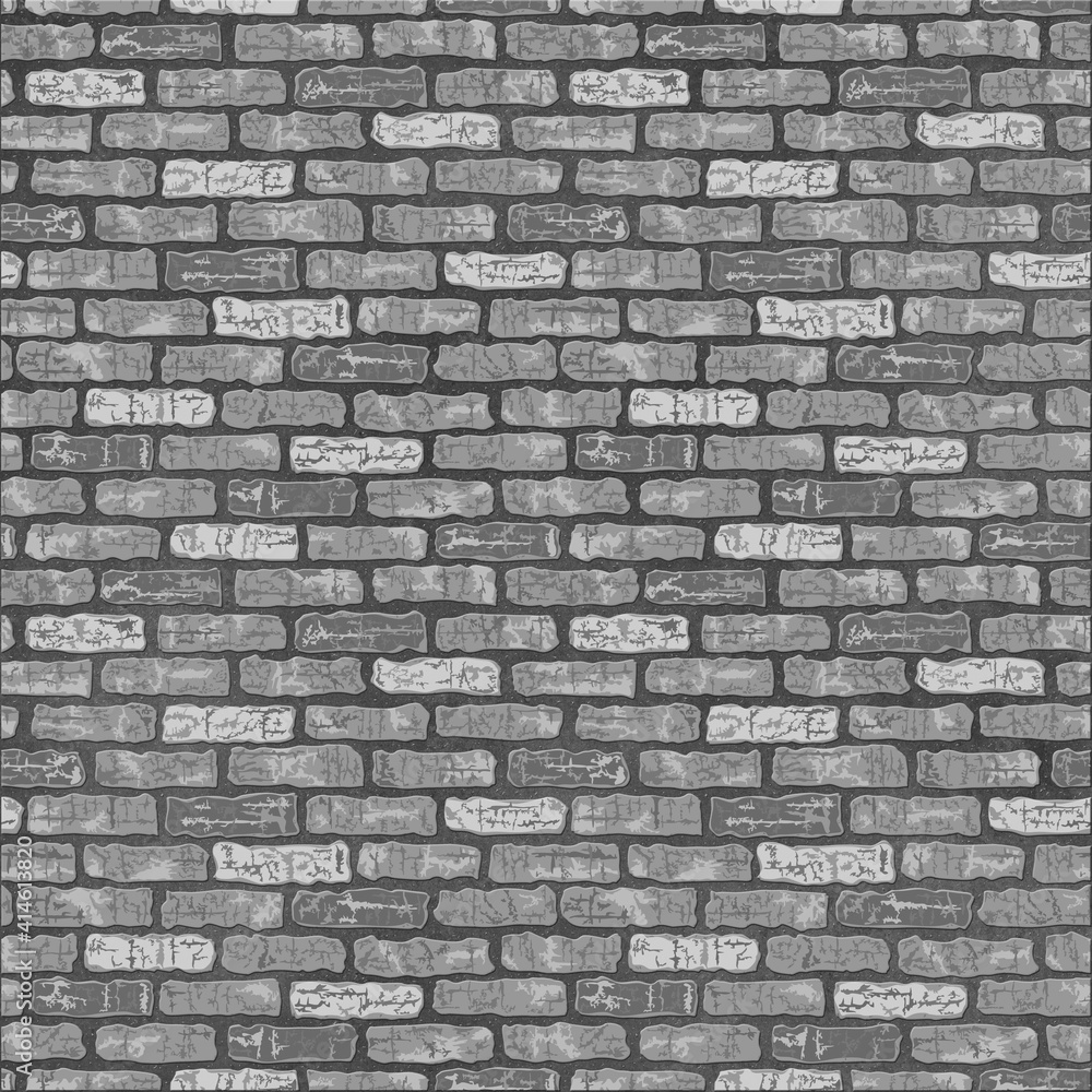Obraz premium Graphically looking brick wall background on gray floor