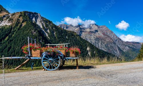 Landscape view of the mountains around Le Bourg d'Oisans in France