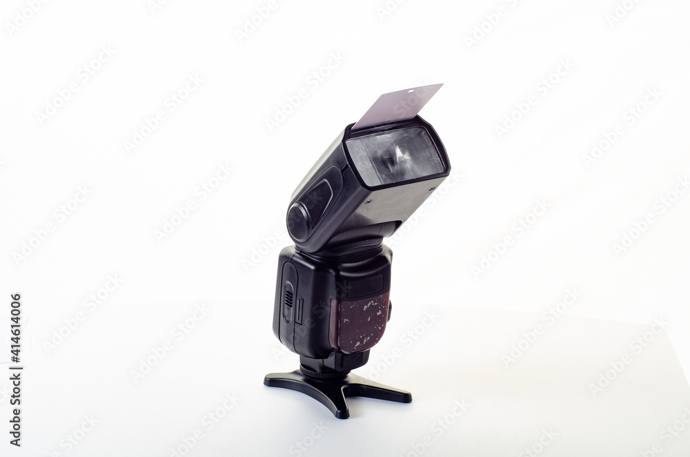 The camera flash is isolated on a white background