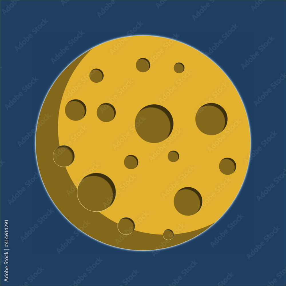 icon Full Moon in flat dasign style. Night space astronomy and nature moon icon. Gibbous vector on dark background. Cartoon planet moon icon. icon Full Moon in flat dasign style. Night space astronomy and nature moon icon. Gibbous vector on dark background. Cartoon planet moon icon.