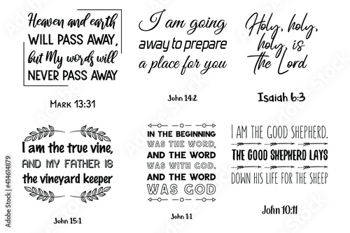 Wallpaper Mural Set of Bible verses. Christian Quotes and Scripture sayings 
 Torontodigital.ca