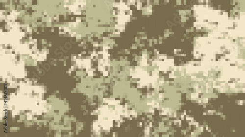 Brown and green pixel camouflage