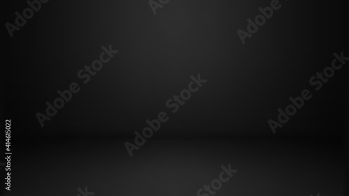 Empty black color studio room background  can use for background and product display