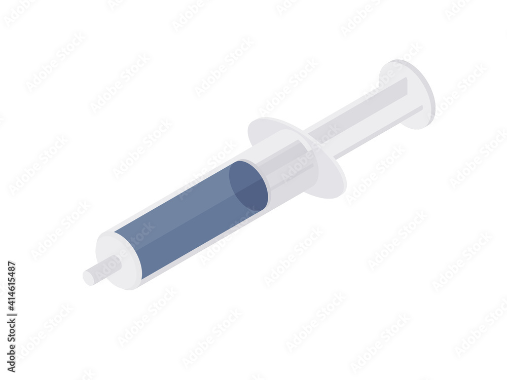 Fototapeta premium Vector design of medical syringe. Isometric illustration