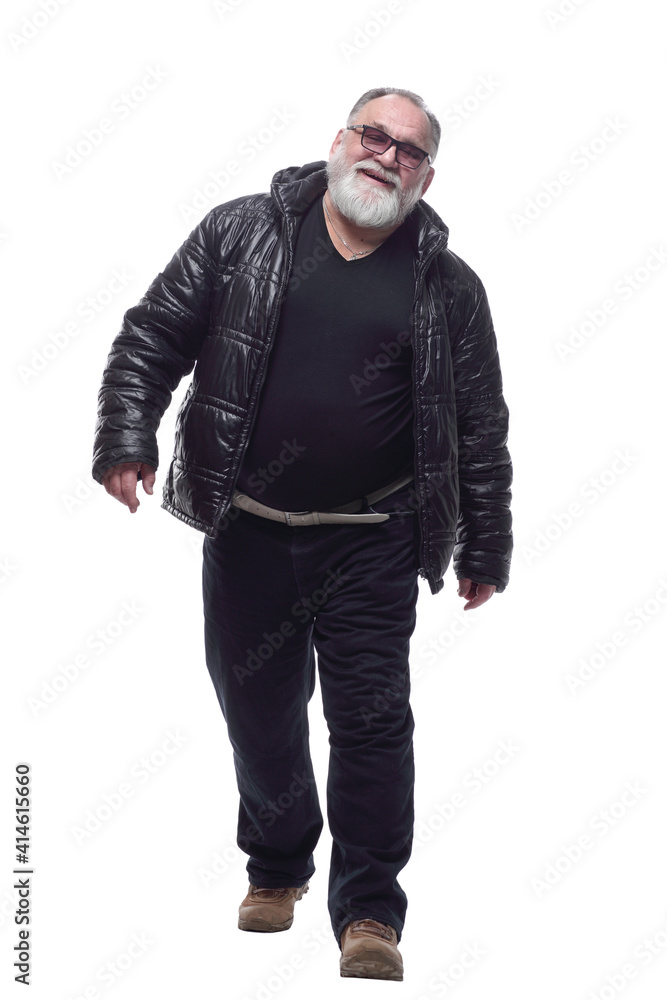 happy bearded man standing with his hands up. happy bearded man standing with his hands up.