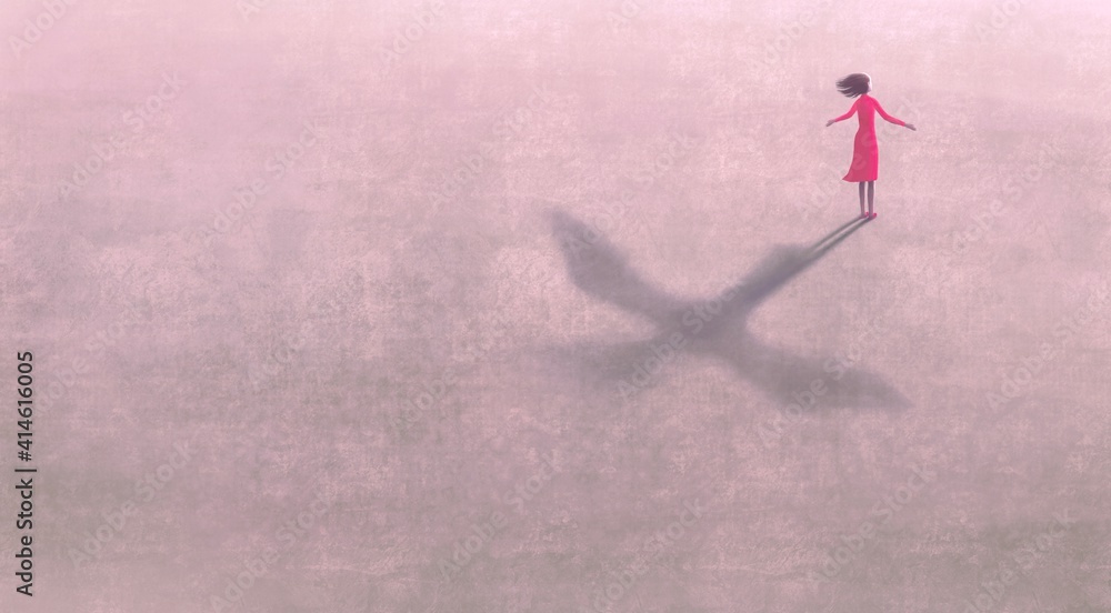 Conceptual illustration, Freedom dream life and hope concept ...