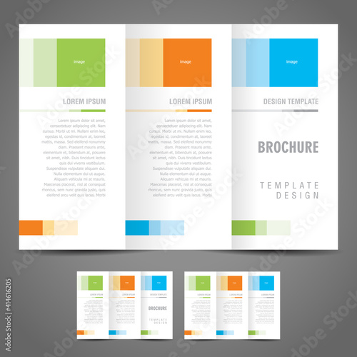 Simple tri-fold cover design template squares theme