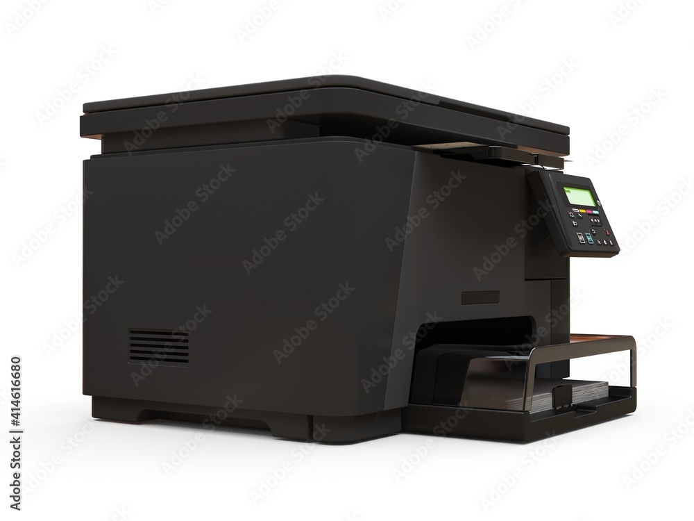 Laser mfp on the white background. 3d illustration. Laser mfp on the white background. 3d illustration.