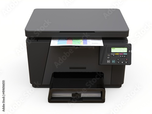 Laser mfp on the white background. 3d illustration.