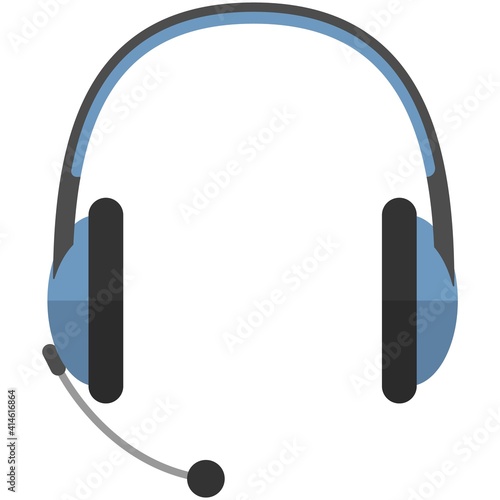 Headset with microphone vector isolated on white background