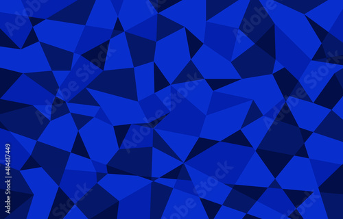 Blue polygon background design, Geometric triangles shapes abstract mosaic.