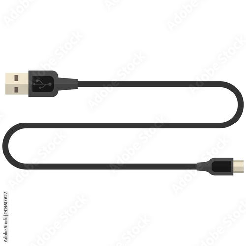 Computer usb or hdmi cable vector isolated on white