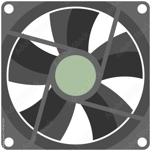 Computer fan vector isolated on white background