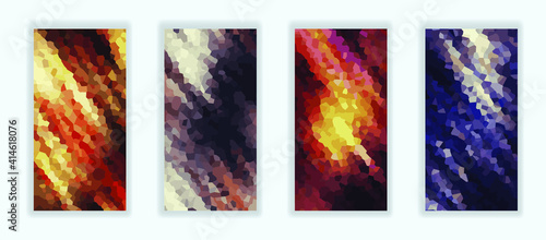 Colorful Geometric mosaic abstract background. Pattern with different shapes for Wallpaper  screen  mobile app  banner  flyer