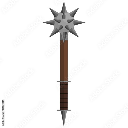 Vintage mace vector isolated on white background