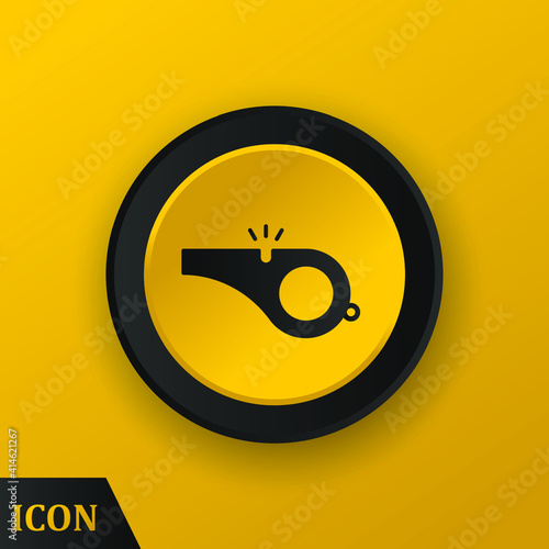 Whistle flat  icon on colored button