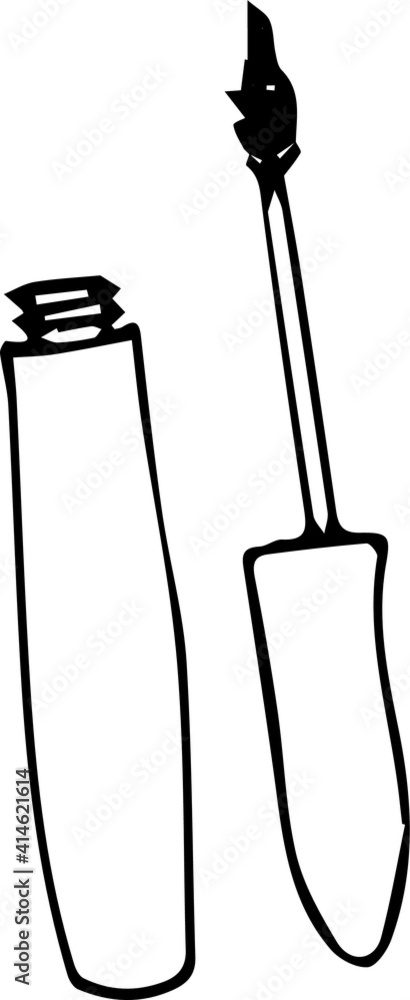 Hand draw mascara. Outline Hand draw mascara. Outline