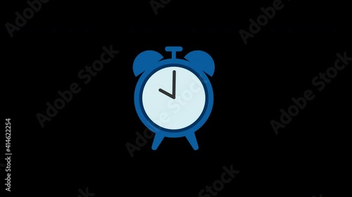 Clock with clockwise movement. Transparent background.