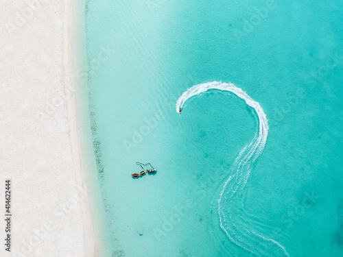 Drone photo of beach in Sapodilla Bay, Providenciales, Turks and caicos