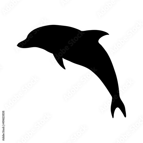 Vector Silhouette Dolphin Illustration