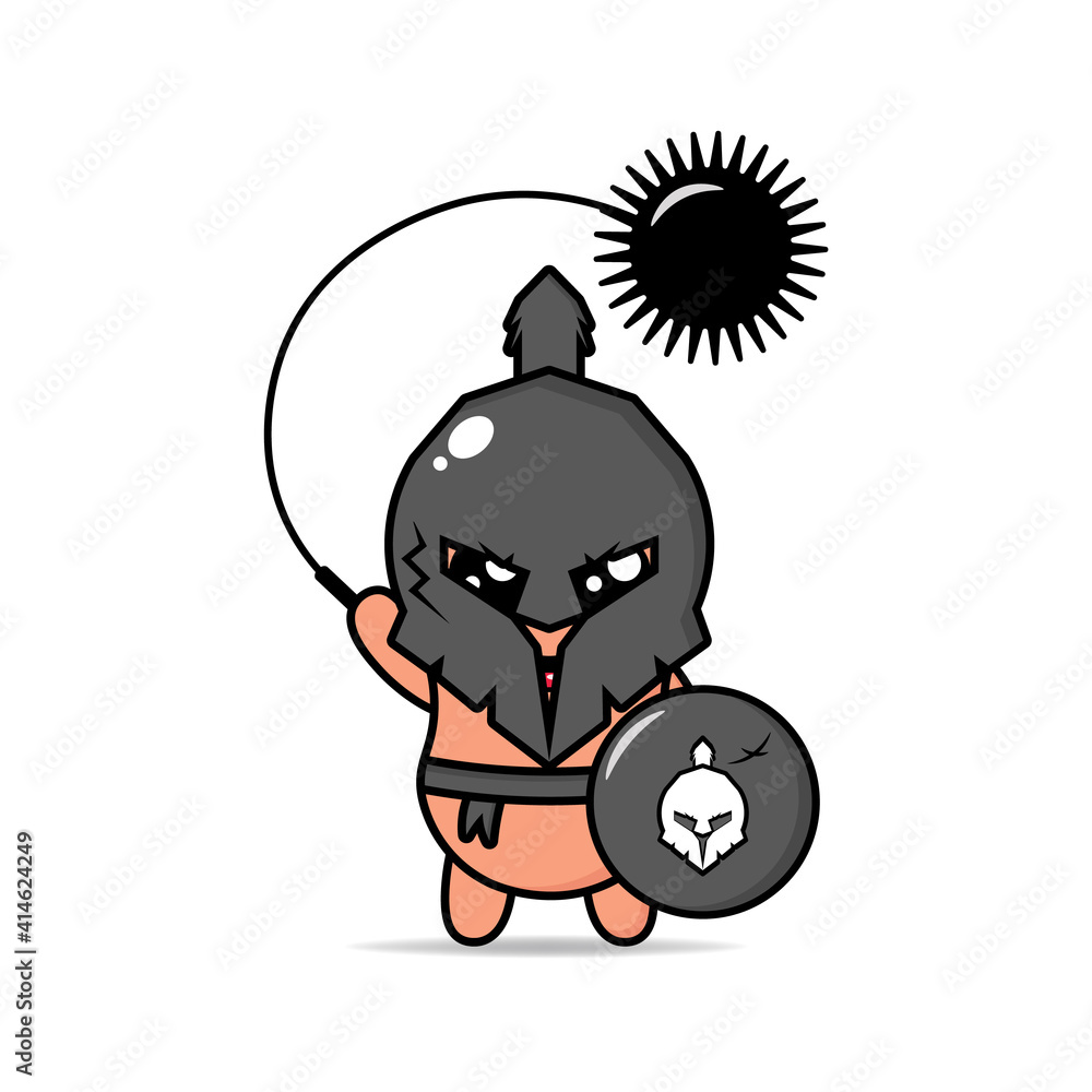 gladiator illustration design mascot kawaii gladiator illustration design mascot kawaii