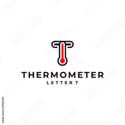 thermometer letter T logo vector modern simple combination concepts