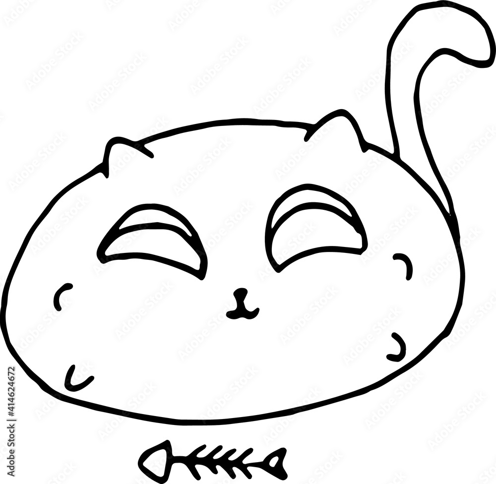 Hand draw cute fat cat Hand draw cute fat cat