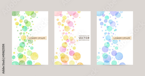 watercolor bubbles background. vector card design template