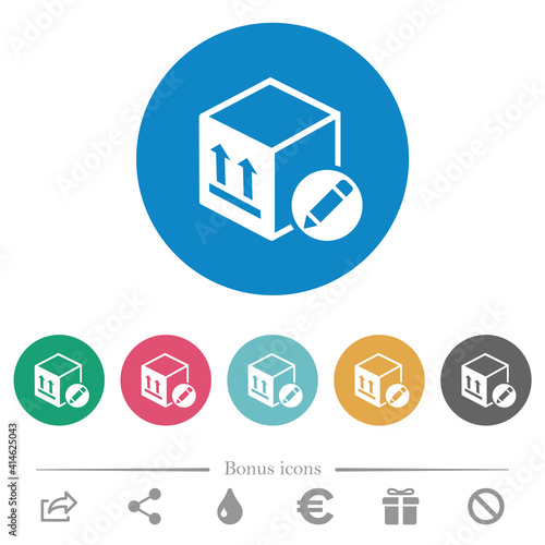 Package edit flat round icons