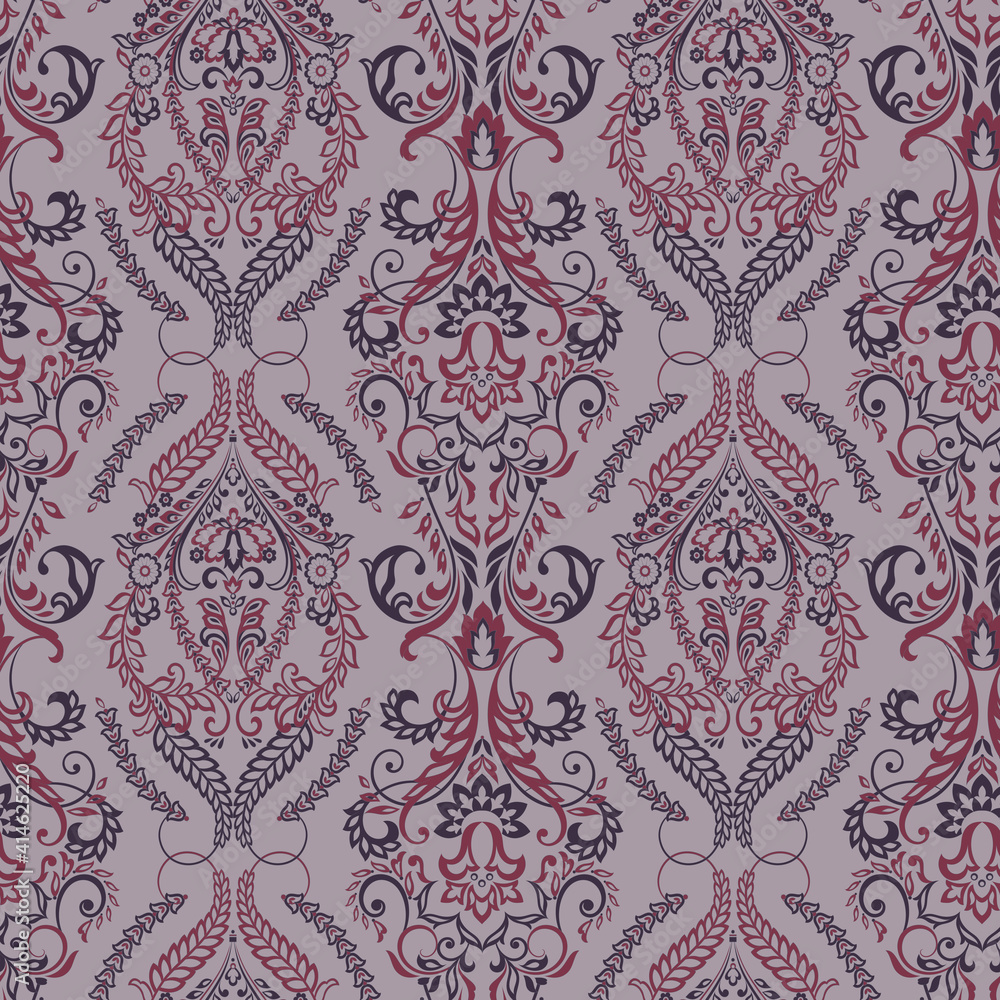 Vector Baroque floral pattern. classic floral ornament. vintage seamless texture for wallpapers, textile, fabric