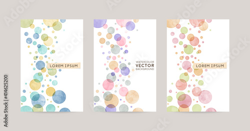 watercolor bubbles background. vector card design template