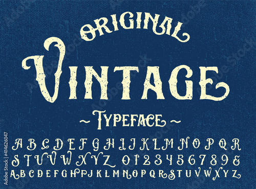 Vintage Retro Typeface Grunge Font Alphabet