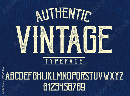Vintage Retro Font Alphabet