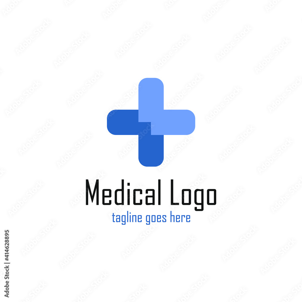 Obraz premium plus sign combination dark and light blue