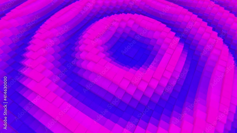 Abstract looping 3D animation of the colorful psychedelic waving cubic surface as background rendered in UHD Abstract looping 3D animation of the colorful psychedelic waving cubic surface as background rendered in UHD