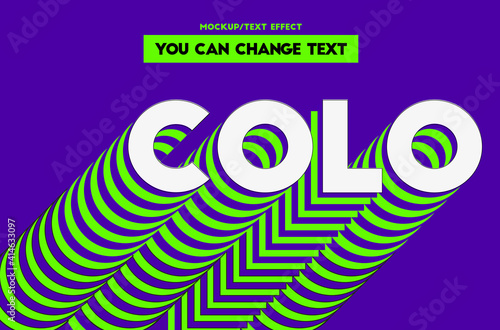  Modern text design template 3D Text Effect Mockup /full editable