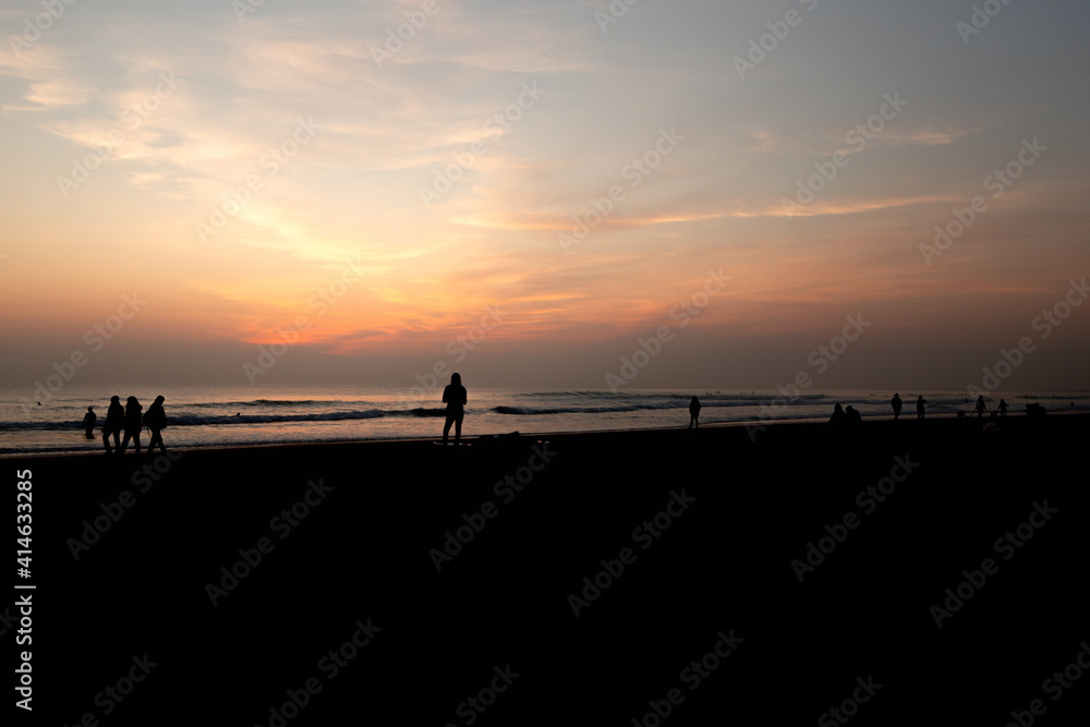 Sunset on the beach with a beautiful sunlight Sunset on the beach with a beautiful sunlight