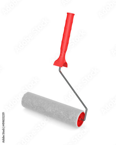 roller brush on white backg...