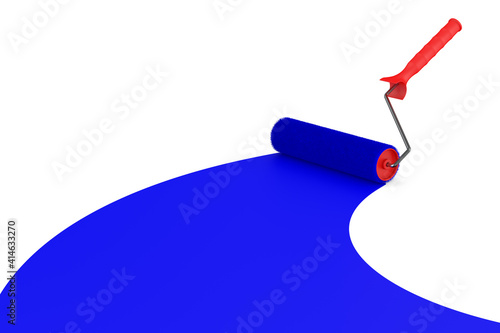roller brush on white backg...