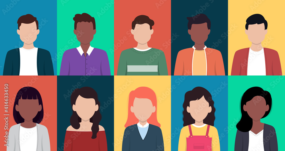 People avatar set. Different men and women characters collection.Vector illustration People avatar set. Different men and women characters collection.Vector illustration