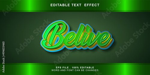 belive text effect editable