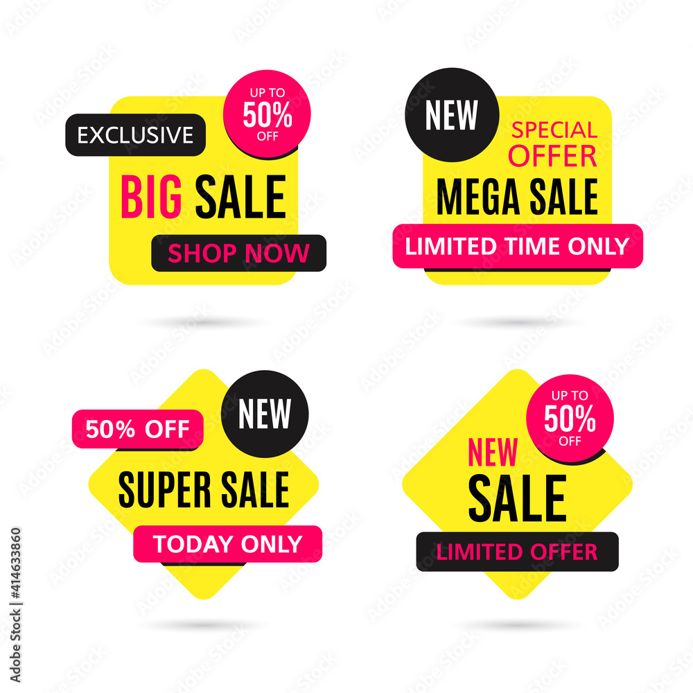 Set of sale banners isolated on white background Set of sale banners isolated on white background