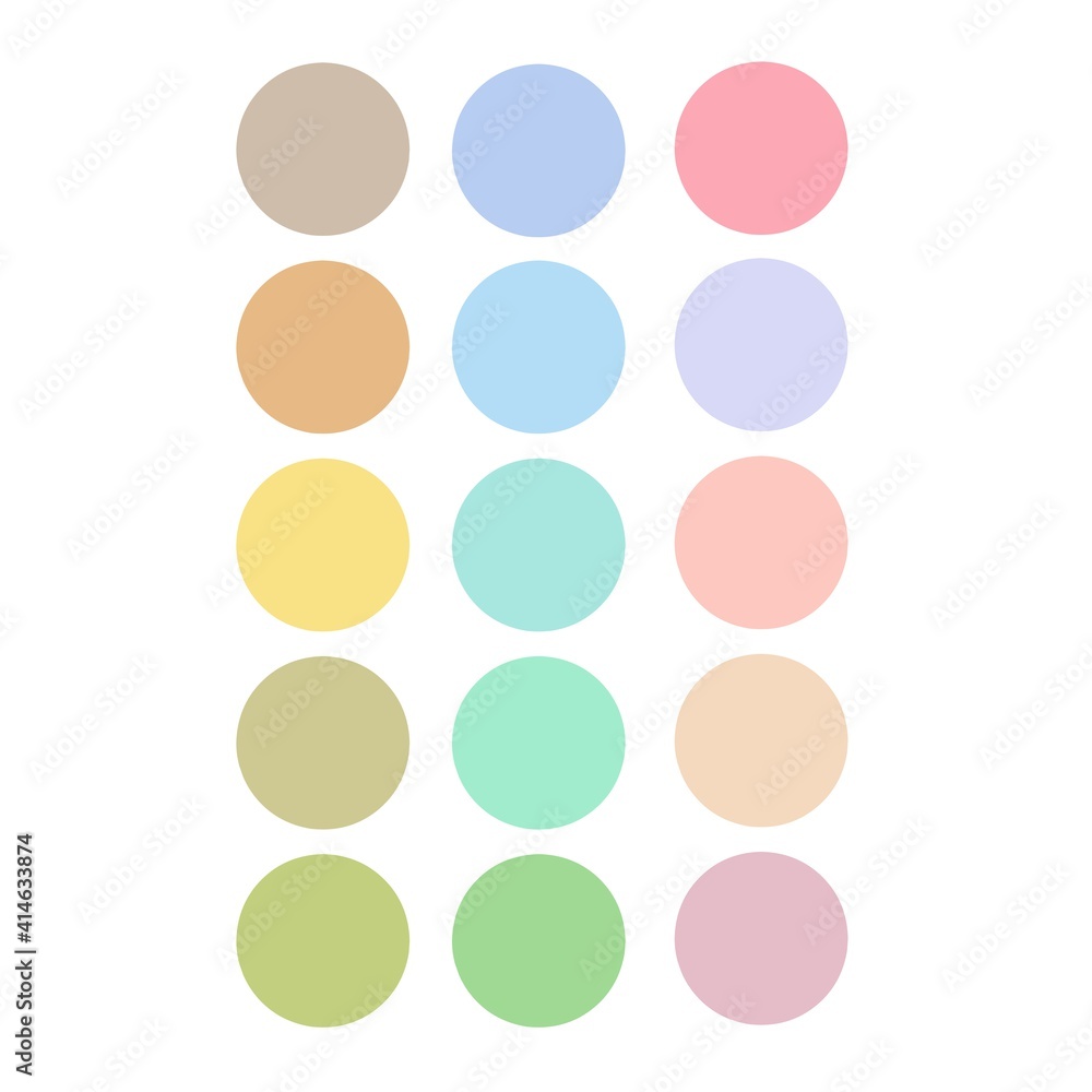 The most popular pastel color palette, perfect for design templates, backgrounds, textures