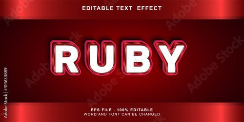 ruby text effect editable