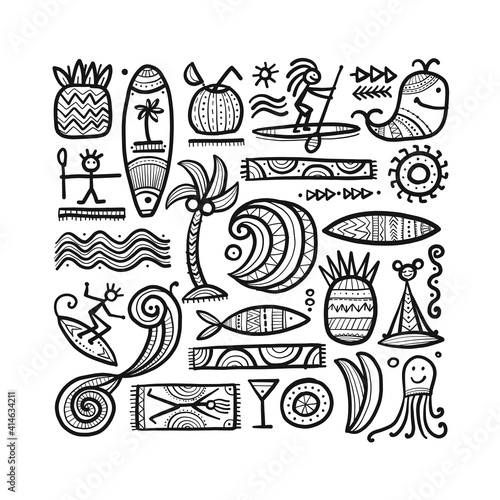Tropical Lifestyle background. Tribal elements for your design