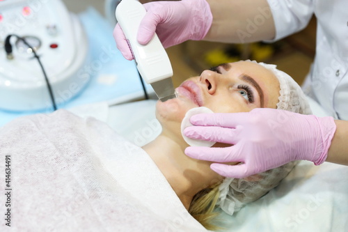 facial skin rejuvenation procedure in the beautician s office