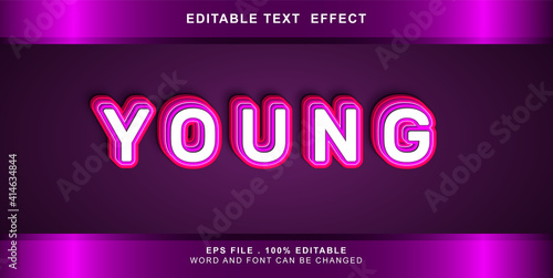 young text effect editable