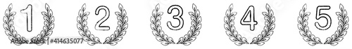 Vector number laurel wreath set : ranking,award