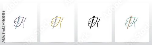 Thread And Needle Formed Letter Logo Design K