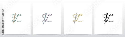 Thread And Needle Formed Letter Logo Design L